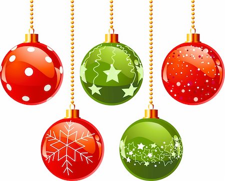 simsearch:400-04266160,k - Illustration of color Christmas balls Stock Photo - Budget Royalty-Free & Subscription, Code: 400-04281566