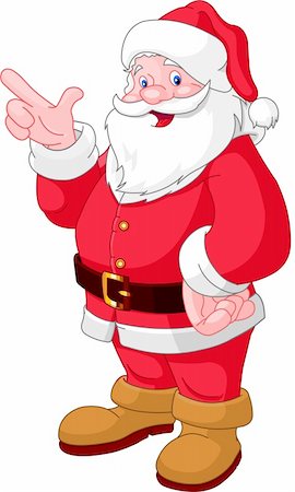 Happy Christmas Santa Claus pointing Stock Photo - Budget Royalty-Free & Subscription, Code: 400-04281570