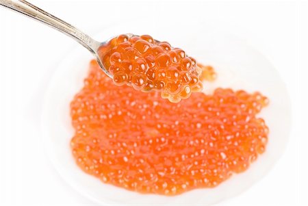 simsearch:400-04342843,k - red caviar with spoon on a white background Photographie de stock - Aubaine LD & Abonnement, Code: 400-04281857