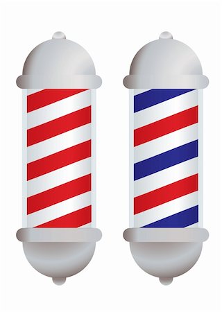simsearch:400-08955424,k - red and white stripe barbers pole with silver elements Stockbilder - Microstock & Abonnement, Bildnummer: 400-04281962