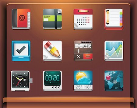 Mobile devices apps/services icons. Part 4 of 12 Photographie de stock - Aubaine LD & Abonnement, Code: 400-04281973