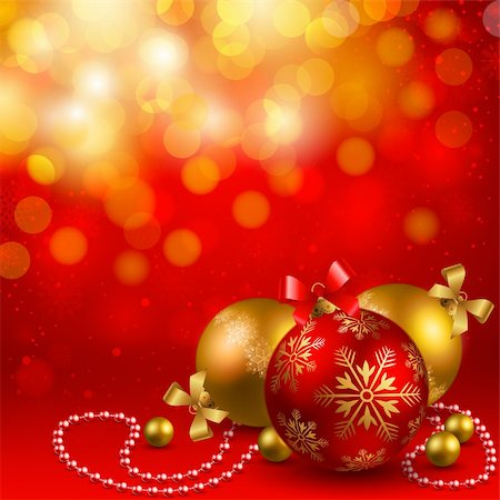 christmas background with baubles Stock Photo - Budget Royalty-Free & Subscription, Code: 400-04282206