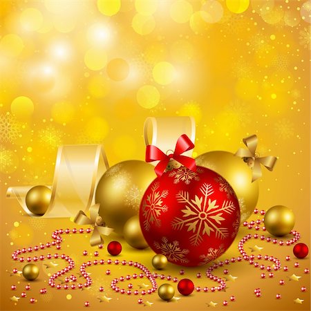 christmas background with baubles Stock Photo - Budget Royalty-Free & Subscription, Code: 400-04282207