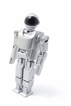 simsearch:695-05768056,k - Toy Robot Standing on White Background Stockbilder - Microstock & Abonnement, Bildnummer: 400-04282271