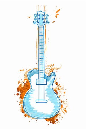 simsearch:400-08572683,k - illustration of guitar icon on white background Stock Photo - Budget Royalty-Free & Subscription, Code: 400-04282528