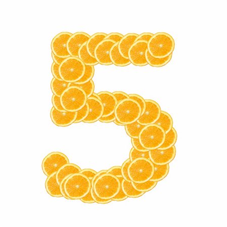 food lettering fonts - healthy orange fruit alphabet or font isolated on white background Stock Photo - Budget Royalty-Free & Subscription, Code: 400-04282749