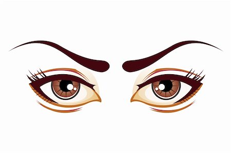 eyes makeup sketch - illustration of lady eyes on white background Stock Photo - Budget Royalty-Free & Subscription, Code: 400-04282847