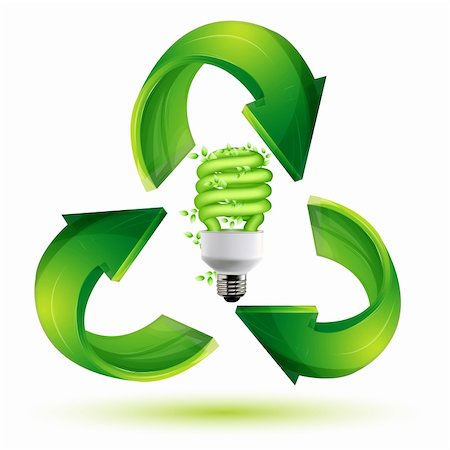 simsearch:400-04366277,k - illustration of recycle cfl on white background Stock Photo - Budget Royalty-Free & Subscription, Code: 400-04282841