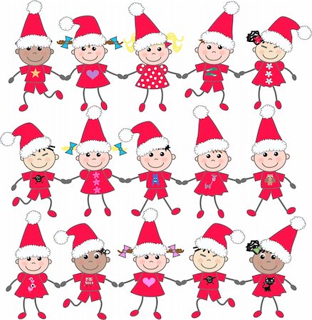 simsearch:400-05713770,k - mixed ethnic kids in christmas clothes Stock Photo - Budget Royalty-Free & Subscription, Code: 400-04282897