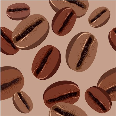 Seamless brown coffee beans on beige background Stock Photo - Budget Royalty-Free & Subscription, Code: 400-04283038