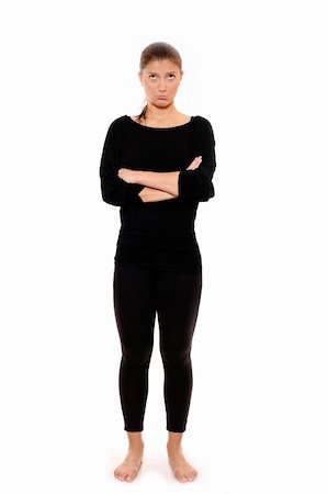 A portrait of a sad woman standing against white background Stock Photo - Budget Royalty-Free & Subscription, Code: 400-04283108