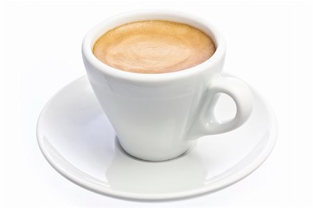 simsearch:400-04603391,k - A cup of espresso coffee with foam isolated over white Fotografie stock - Microstock e Abbonamento, Codice: 400-04283351