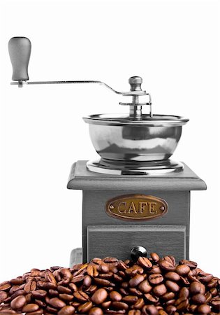 simsearch:400-07981187,k - Coffee grinder and coffee beans around it Foto de stock - Royalty-Free Super Valor e Assinatura, Número: 400-04283406