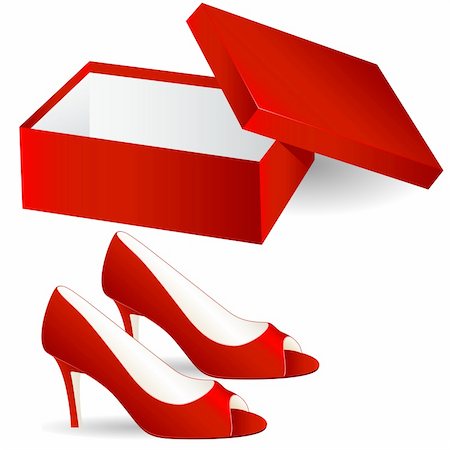 simsearch:400-04792219,k - shoe box and red high heel - vector illustration Stock Photo - Budget Royalty-Free & Subscription, Code: 400-04283577