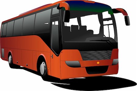 Orange Tourist bus. Coach. Vector illustration Foto de stock - Super Valor sin royalties y Suscripción, Código: 400-04283597