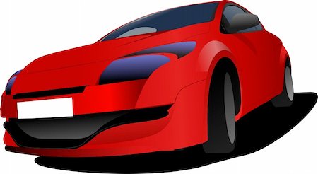 simsearch:400-05263050,k - Red car on the road. Vector illustration Photographie de stock - Aubaine LD & Abonnement, Code: 400-04283593