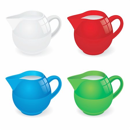 simsearch:400-04823336,k - Vector Illustration set of jugs with milk on white Fotografie stock - Microstock e Abbonamento, Codice: 400-04283713