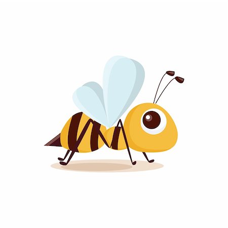 simsearch:400-04266492,k - Illustration of isolated cartoon bee on white background Photographie de stock - Aubaine LD & Abonnement, Code: 400-04283787