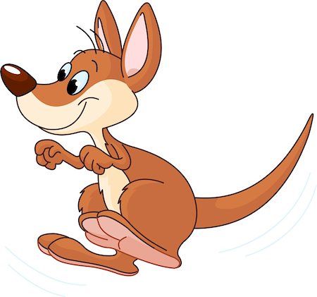 Illustration of cute Australian Kangaroo, roaming free Stock Photo - Budget Royalty-Free & Subscription, Code: 400-04283812