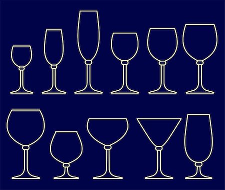 Set of glasses for alcoholic drinks Stock Photo - Budget Royalty-Free & Subscription, Code: 400-04294065