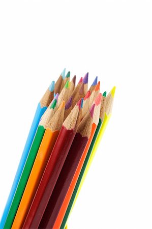 simsearch:400-04046903,k - colored pencils photo on white background Photographie de stock - Aubaine LD & Abonnement, Code: 400-04294422