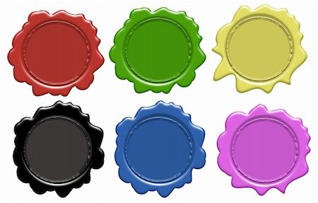 secure letters - Set of wax seals (gradient only) 6 colors, vector illustration Stock Photo - Budget Royalty-Free & Subscription, Code: 400-04294452