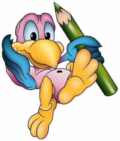 perruche - Bird Painter - colored cartoon illustration, vector Photographie de stock - Aubaine LD & Abonnement, Code: 400-04294535