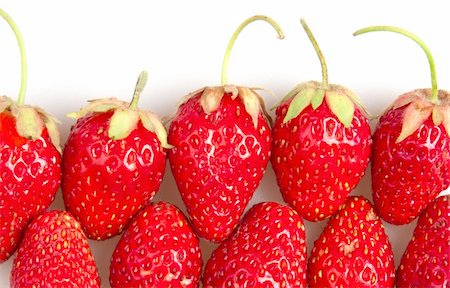 simsearch:400-06076486,k - many red strawberries isolated on white Foto de stock - Royalty-Free Super Valor e Assinatura, Número: 400-04294617