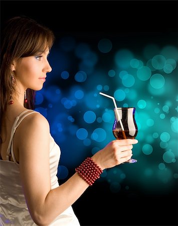 fashion party night discotheque - beautiful girl with   cocktail Stock Photo - Budget Royalty-Free & Subscription, Code: 400-04294661