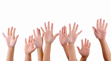 raising hand in a crowd - All people raise hands Stock Photo - Budget Royalty-Free & Subscription, Code: 400-04294820