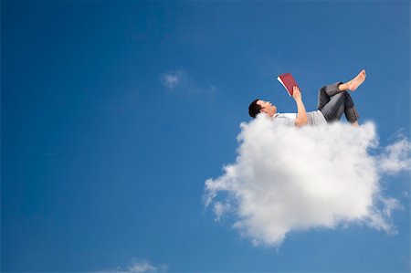 Relax and reading book on the cloud Photographie de stock - Aubaine LD & Abonnement, Code: 400-04294822