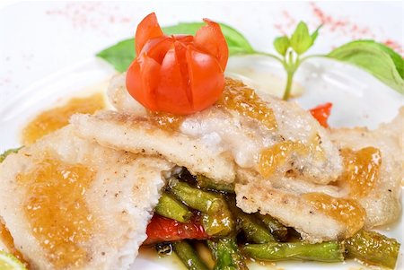 simsearch:400-07291948,k - halibut filet roast at lime juice with vegetables Stock Photo - Budget Royalty-Free & Subscription, Code: 400-04295212