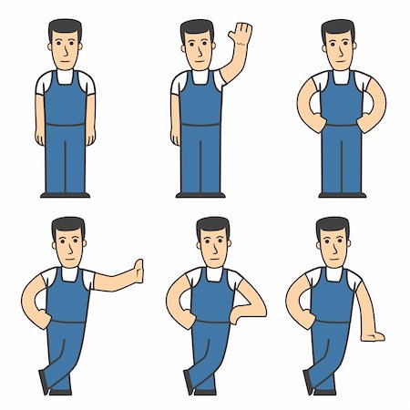 simsearch:400-08939130,k - set of mechanic character in different poses Stockbilder - Microstock & Abonnement, Bildnummer: 400-04295446