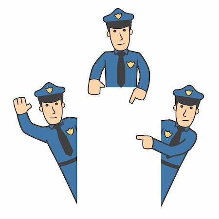 simsearch:400-08262697,k - set of policeman in different poses on white background Stockbilder - Microstock & Abonnement, Bildnummer: 400-04295474