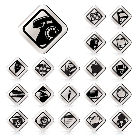 simsearch:400-08041191,k - Simple Office tools icons -  vector icon set 3 Stock Photo - Budget Royalty-Free & Subscription, Code: 400-04295471