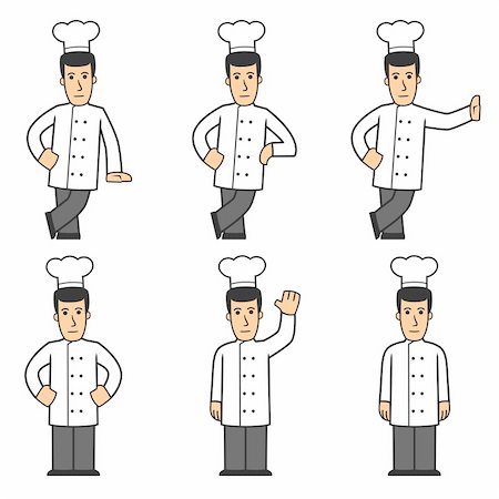 simsearch:400-06078465,k - set of chef in different poses on white background Stock Photo - Budget Royalty-Free & Subscription, Code: 400-04295496