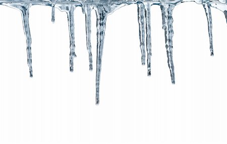 Thawing icicles isolated on white background Stockbilder - Microstock & Abonnement, Bildnummer: 400-04295555
