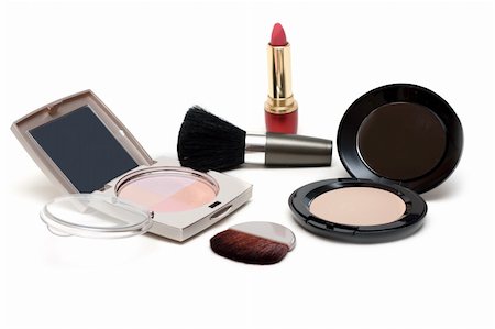 simsearch:400-05730718,k - Set of the make-up with mirror on white background Photographie de stock - Aubaine LD & Abonnement, Code: 400-04295739