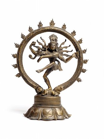 Statue of indian hindu god dancing Shiva Nataraja. isolated on white background Stock Photo - Budget Royalty-Free & Subscription, Code: 400-04296060