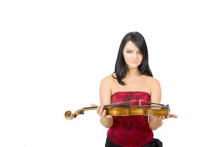 beautiful woman with violin Stock Photo - Budget Royalty-Free & Subscription, Code: 400-04296063