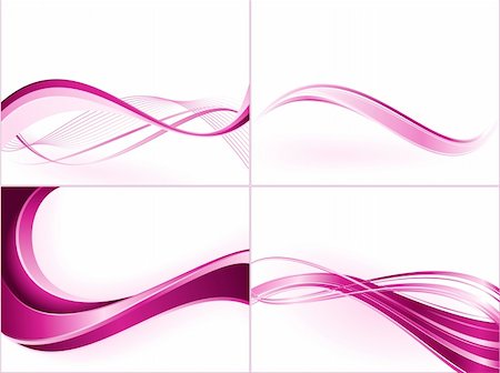 Purple pink wave templates. Use of blends, clipping masks, linear gradients, global color swatches. Stock Photo - Budget Royalty-Free & Subscription, Code: 400-04296102