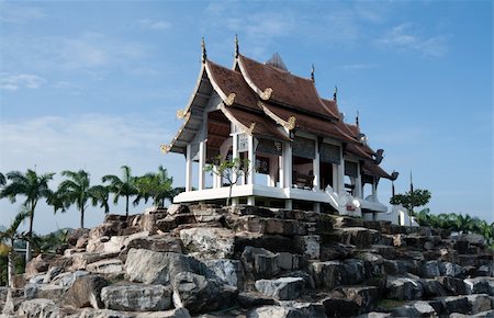 Chinese palace on stone on background blue sky Stock Photo - Budget Royalty-Free & Subscription, Code: 400-04296110