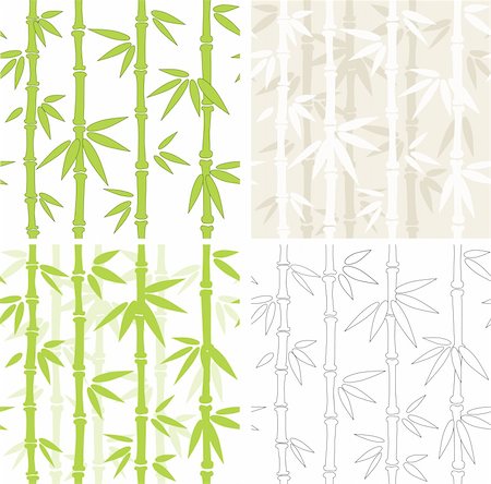 Collection - four seamless vector backgrounds with bamboo Stock Photo - Budget Royalty-Free & Subscription, Code: 400-04296146