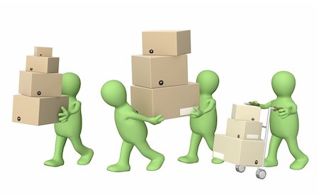 simsearch:400-04557469,k - Four puppets with boxes. Isolated over white Stock Photo - Budget Royalty-Free & Subscription, Code: 400-04296161