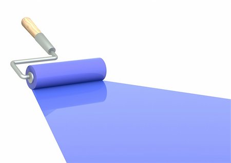 simsearch:400-04609388,k - Platen painting with an blue paint. Isolated over white Stock Photo - Budget Royalty-Free & Subscription, Code: 400-04296178