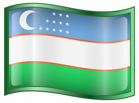 simsearch:400-04817643,k - Uzbekistan Flag icon, isolated on white background. Foto de stock - Super Valor sin royalties y Suscripción, Código: 400-04296204