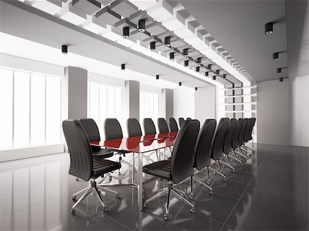 simsearch:400-04241682,k - Modern boardroom with red table interior 3d render Stock Photo - Budget Royalty-Free & Subscription, Code: 400-04296484