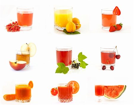 simsearch:400-04552087,k - collage of fresh juice isolated on a white background Foto de stock - Royalty-Free Super Valor e Assinatura, Número: 400-04296539