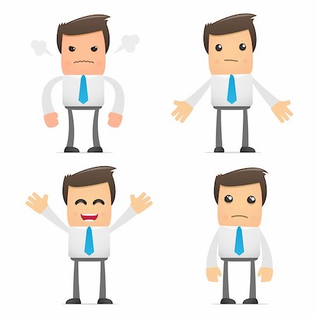 funny office mad - set of funny cartoon office worker in various poses for use in presentations, etc. Stock Photo - Budget Royalty-Free & Subscription, Code: 400-04296667