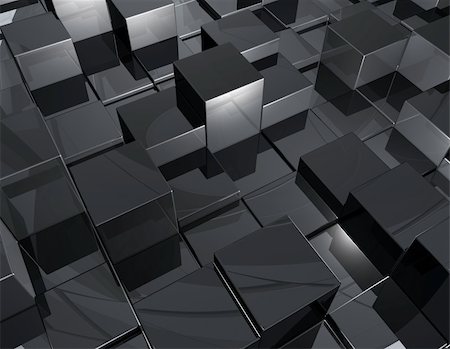 cubes background - 3d illustration Stock Photo - Budget Royalty-Free & Subscription, Code: 400-04296808